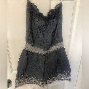 As U Wish denim chambray embroidered dress